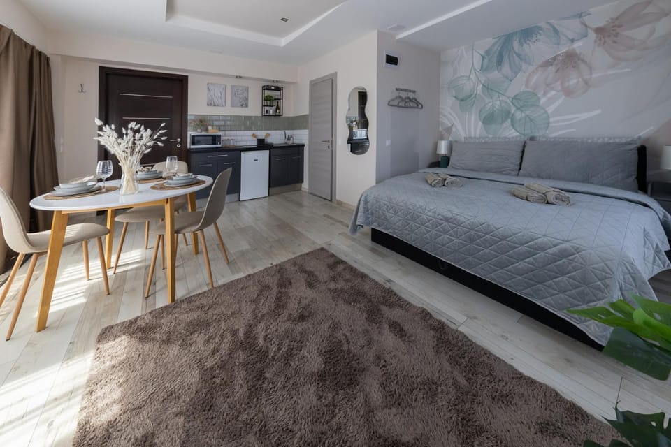 Bed, Kitchen or kitchenette, Living room, Photo of the whole room, Dining area, Bedroom