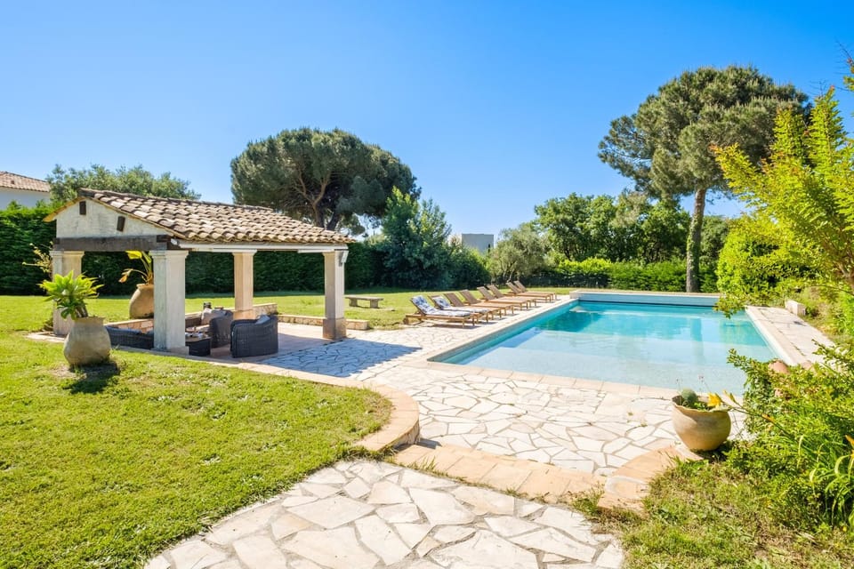 Property building, Living room, Swimming pool