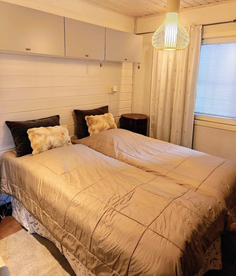 Bed, wardrobe