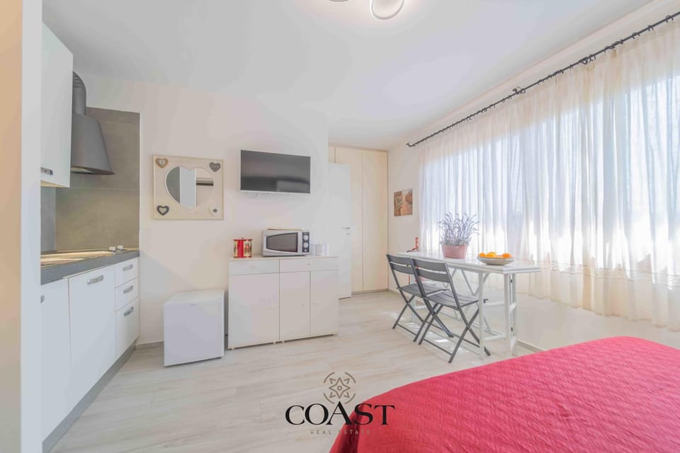 TV and multimedia, Kitchen or kitchenette, Photo of the whole room, Dining area, stove