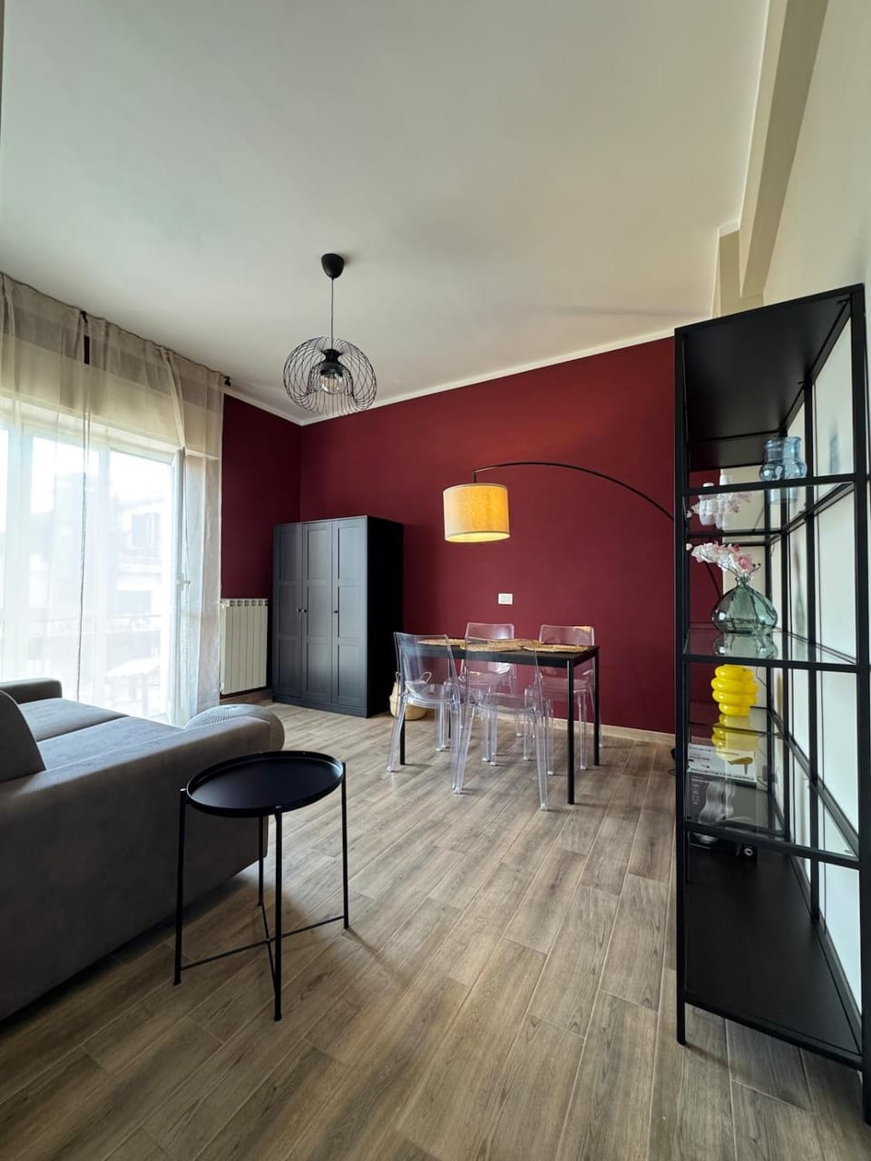 Bed, Living room, Dining area
