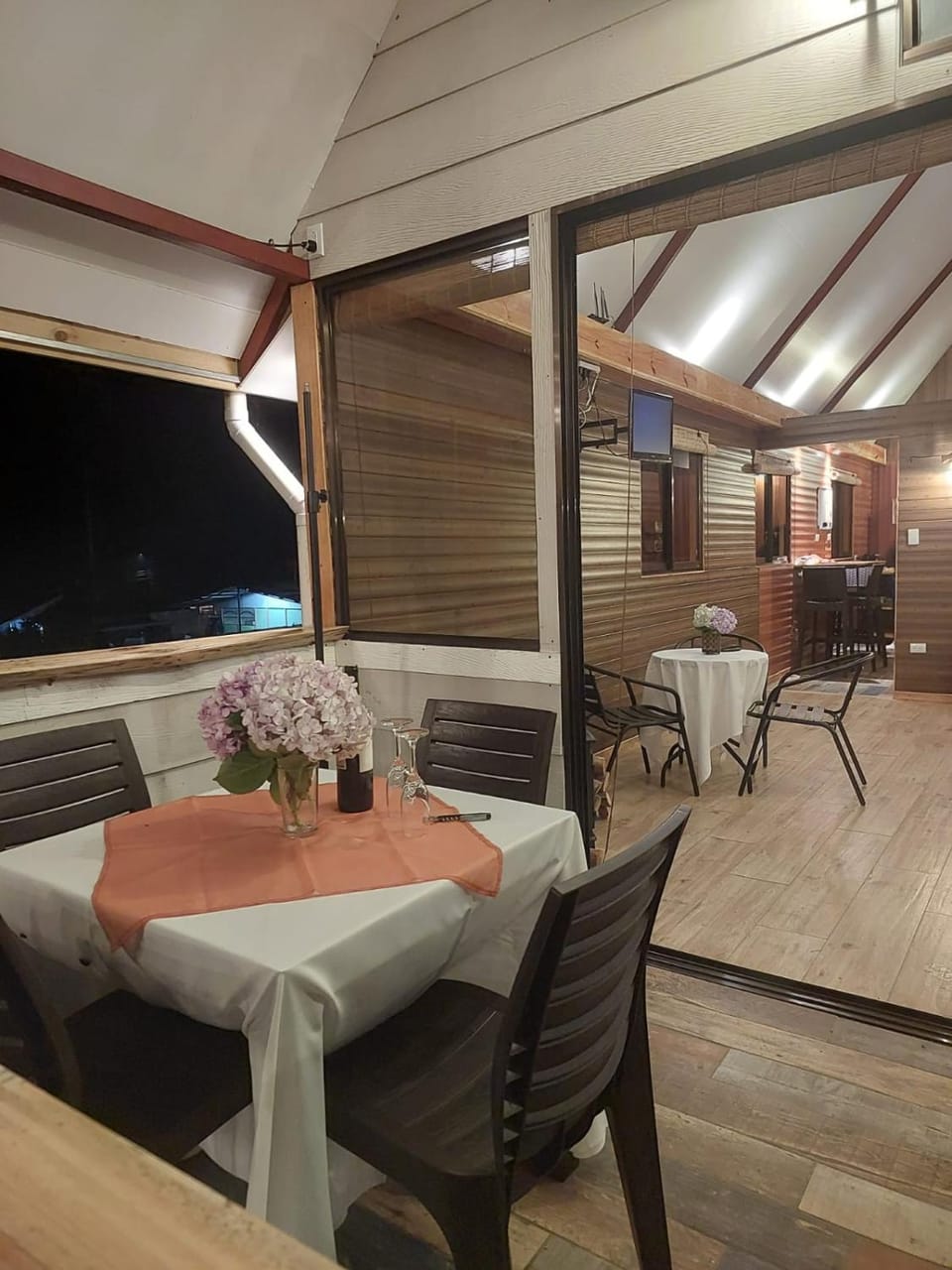 Patio, Night, View (from property/room), Balcony/Terrace, Living room, Seating area, Dining area