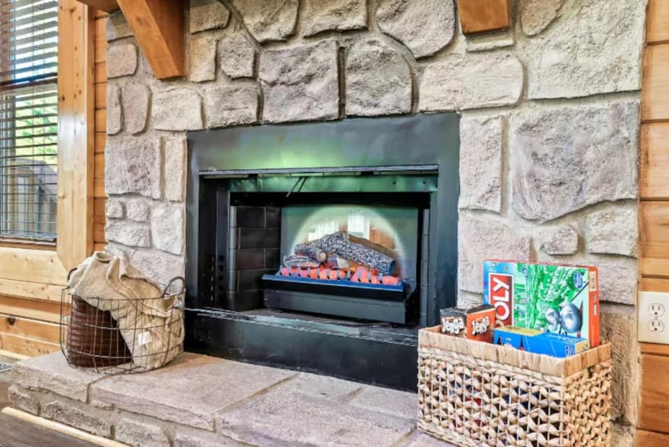Living room, fireplace
