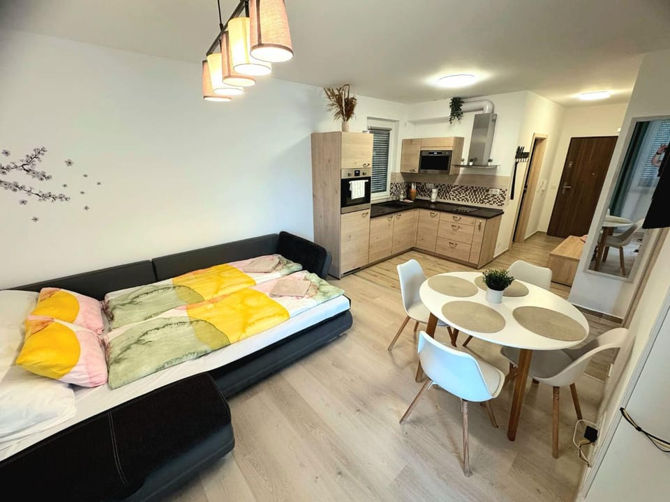 Kitchen or kitchenette, Living room, Dining area