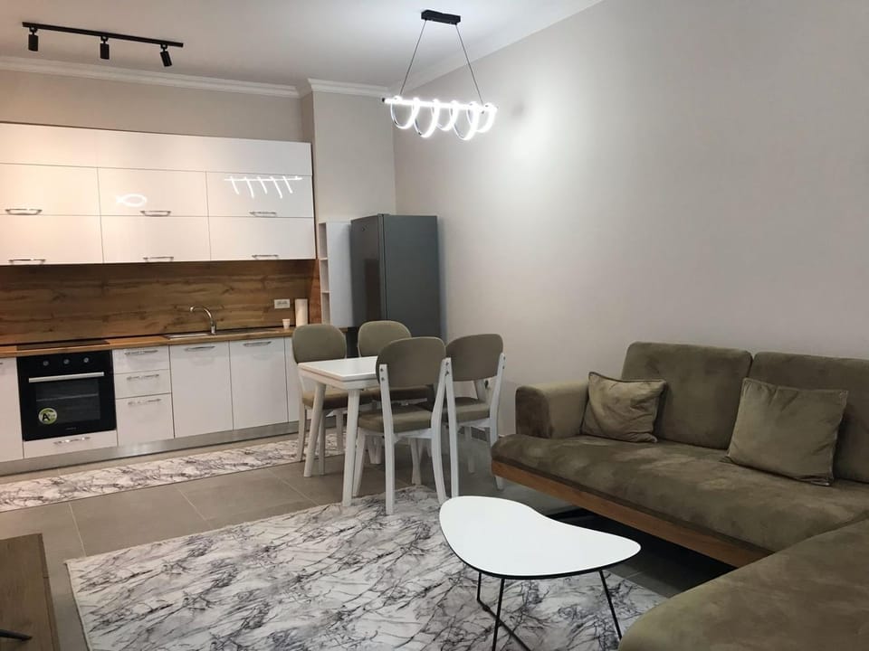 Kitchen or kitchenette, Living room, Dining area, stove