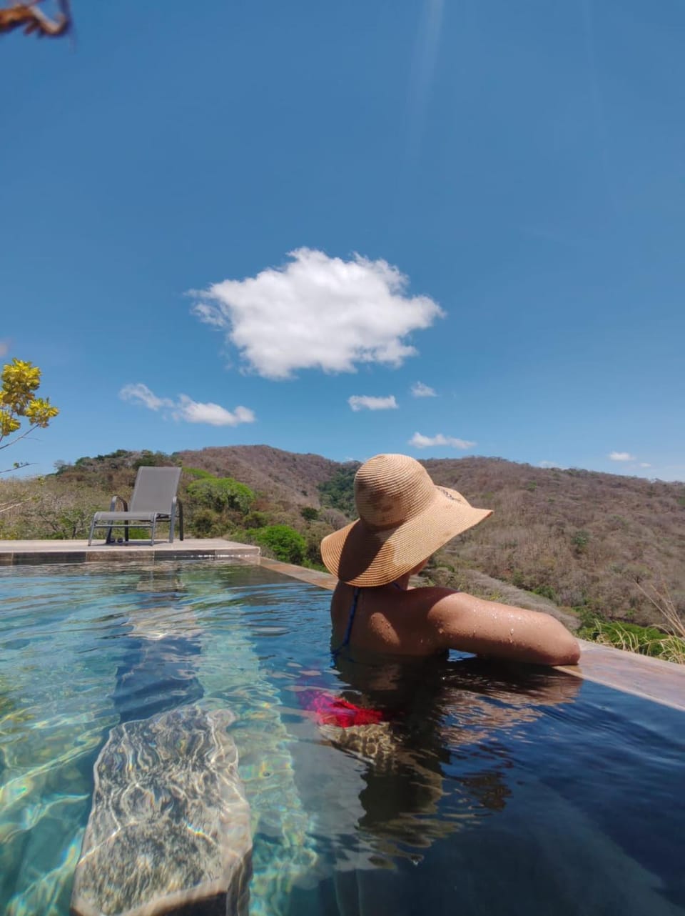 People, Mountain view, Swimming pool