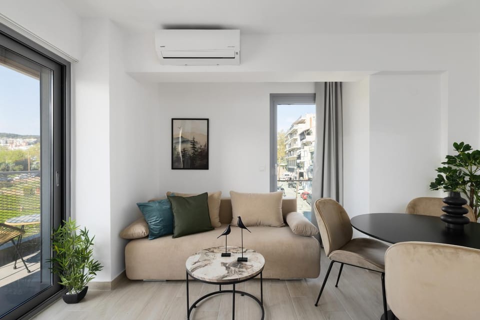 Living room, Seating area, air conditioner