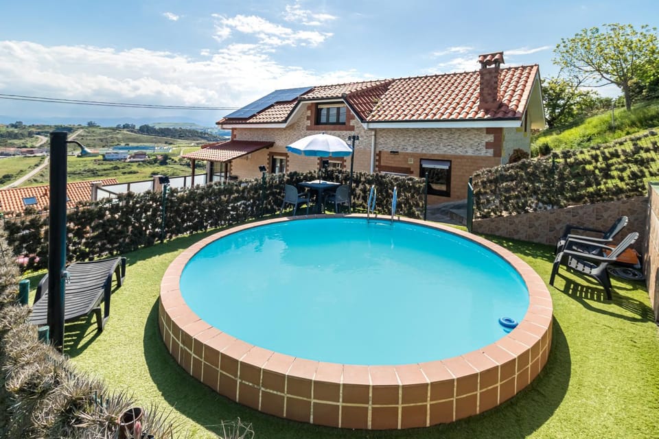 Property building, Living room, Swimming pool