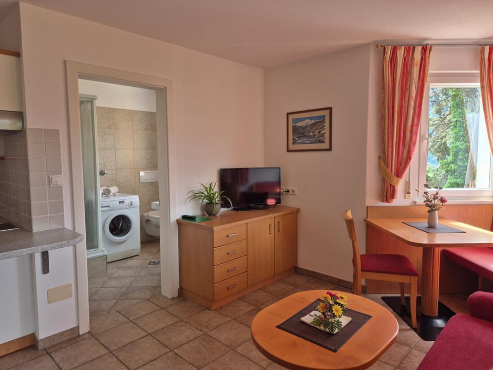 Bathroom, Living room, Dining area