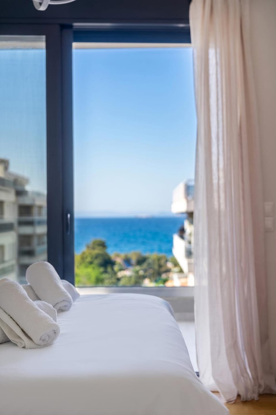 Bed, Day, Natural landscape, View (from property/room), Photo of the whole room, Bedroom, Sea view