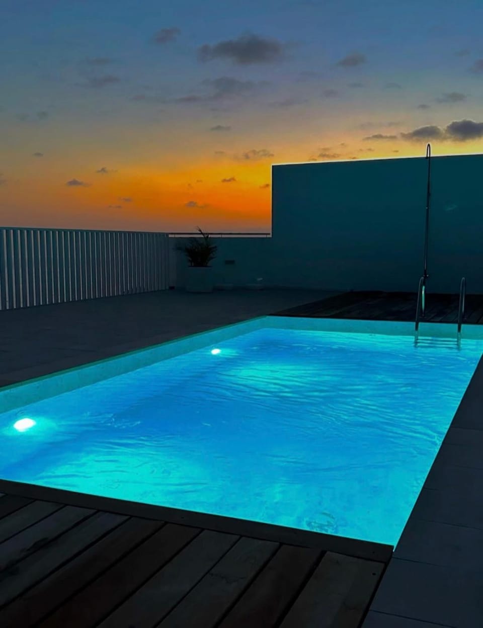 Swimming pool, Sunset