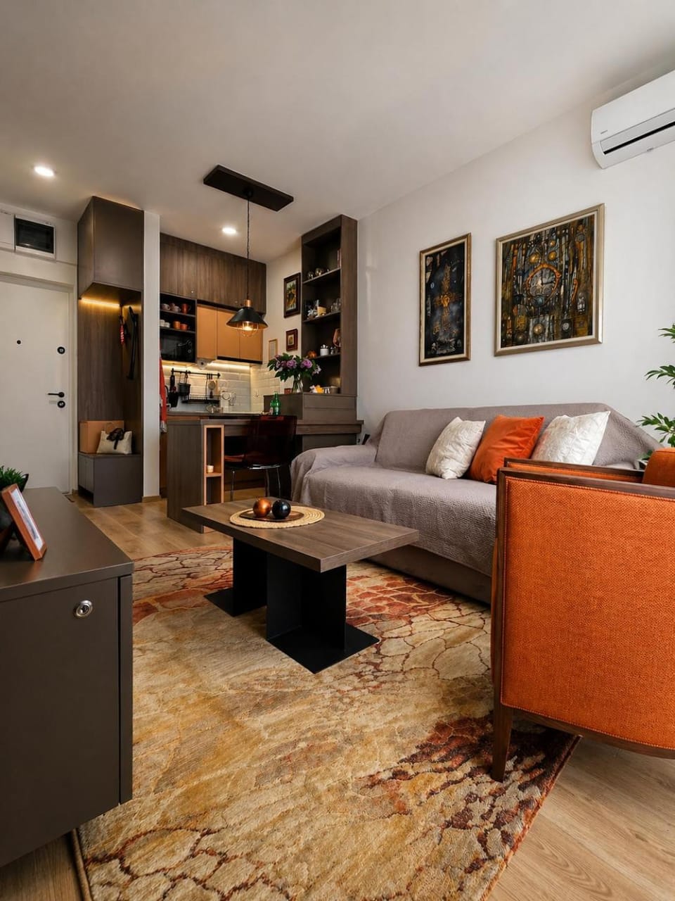 Living room, kitchen