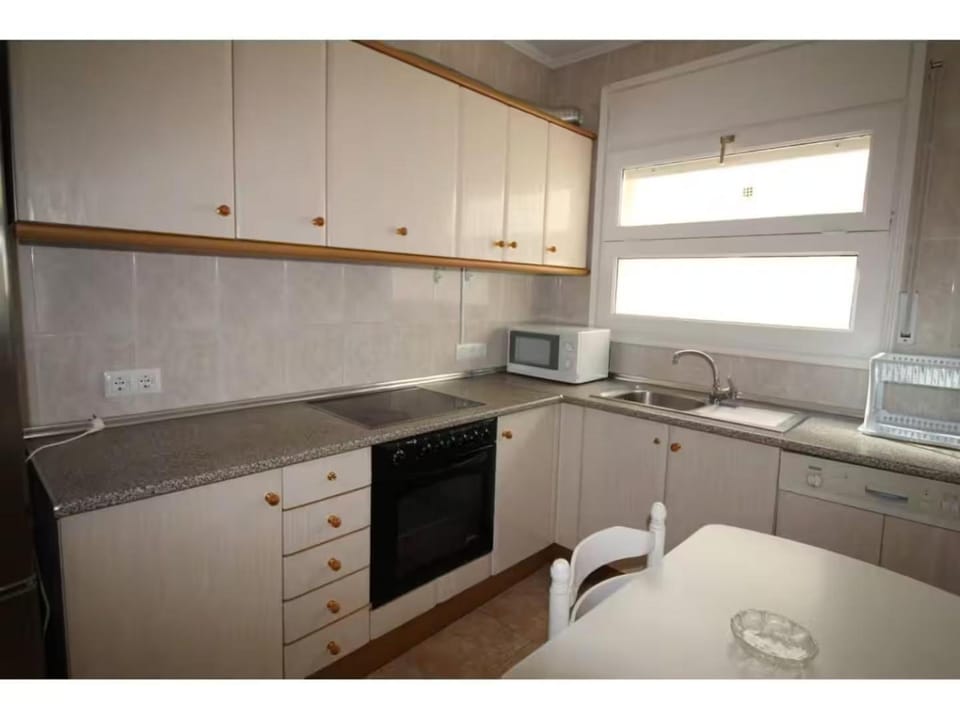 Kitchen or kitchenette, dishwasher, stove