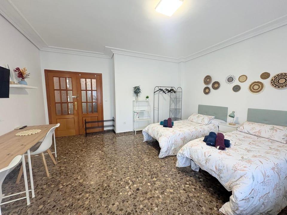 Bed, Photo of the whole room, Bedroom, towels, wardrobe