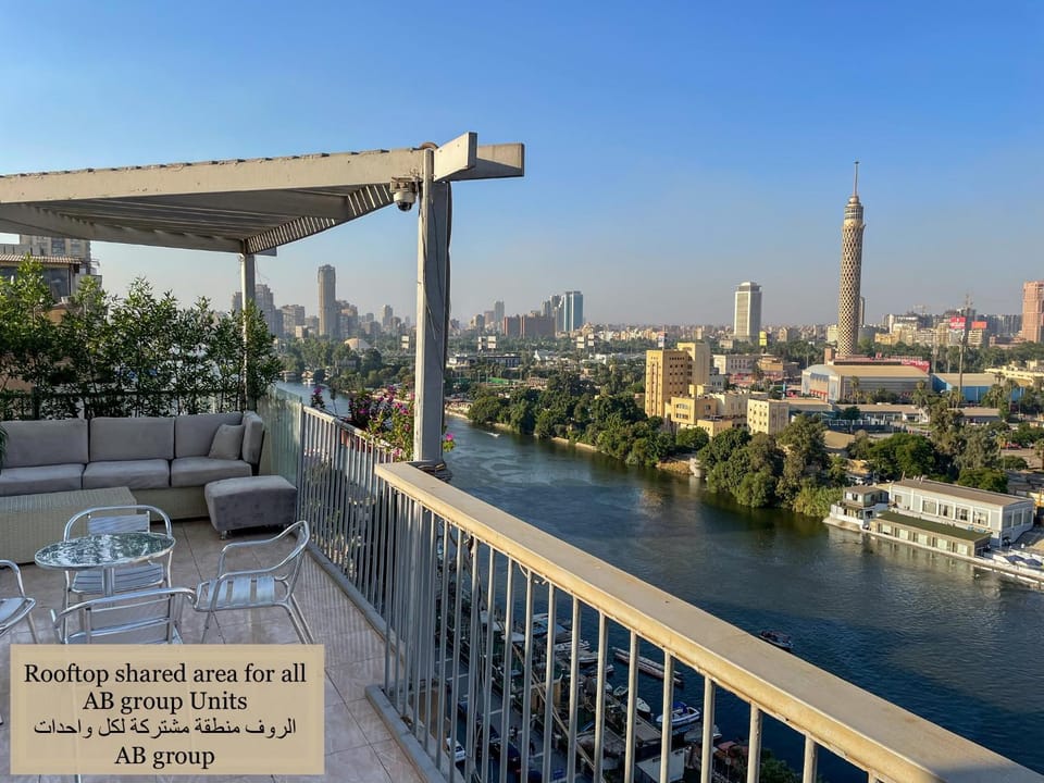 Patio, Seating area, City view, River view