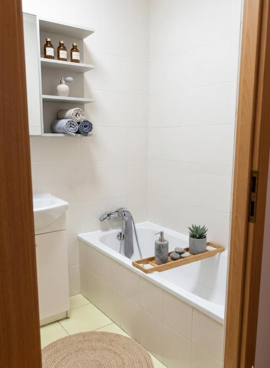 Bathroom, Bath, washing machine