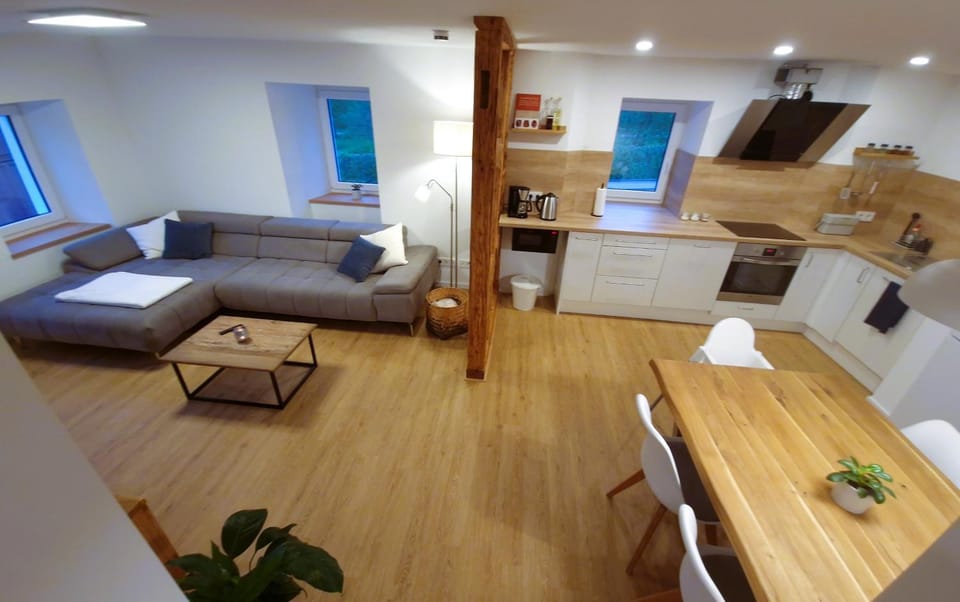 Kitchen or kitchenette, Living room, Dining area