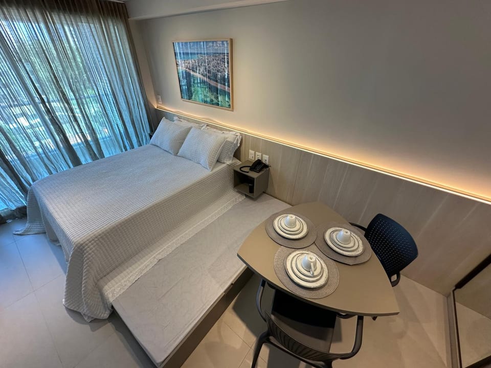 Bed, Living room, Seating area, Dining area, Bedroom