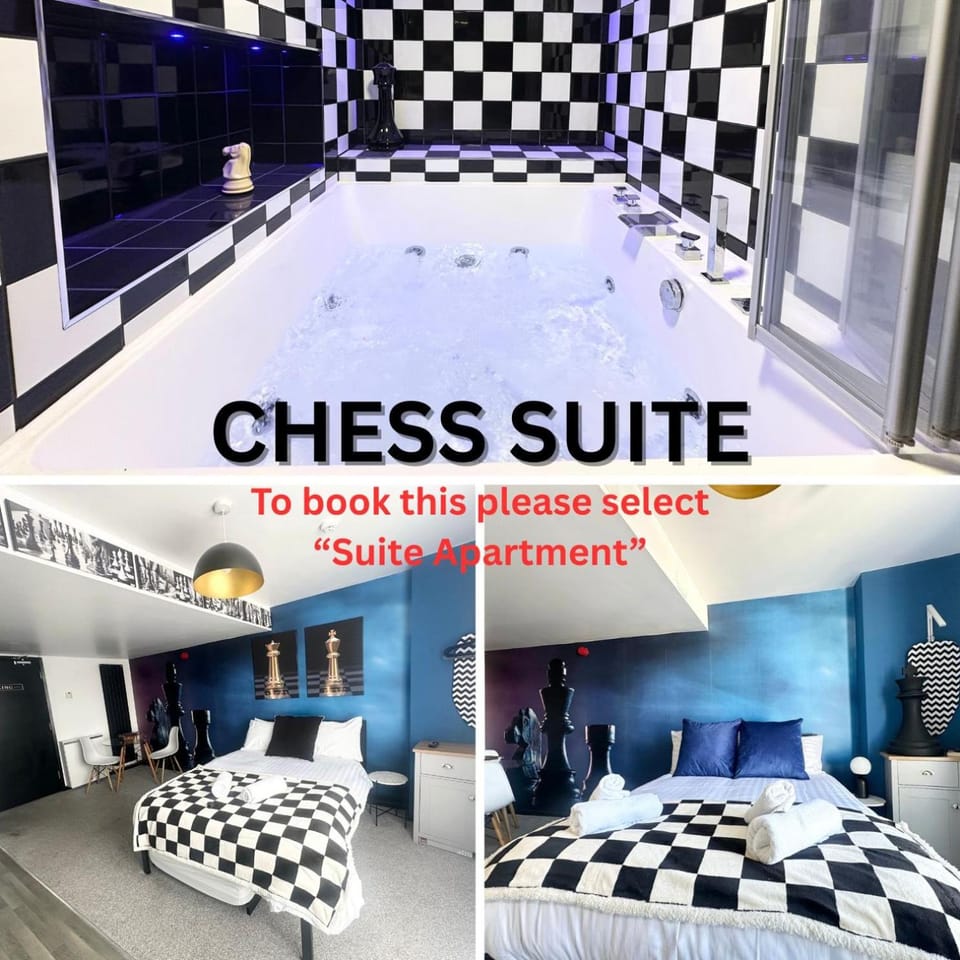 The Board Games Apartments - Brought to you by Coastline Retreats - Themed town centre apartments ALL WITH LUXURY 2 PERSON JACUZZI BATHS - 5 mins walk to the beach, Netflix, Superfast Wifi Apartment in Bournemouth