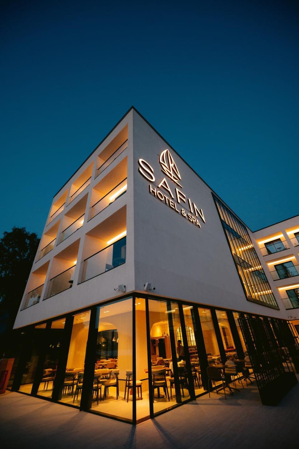 Property building, Night, Property logo or sign