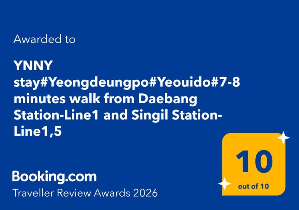 YNNY stay#Big Sale Event#Yeouido#Daebang Station-Line1 and Singil Station-Line1,5 Apartment in Seoul