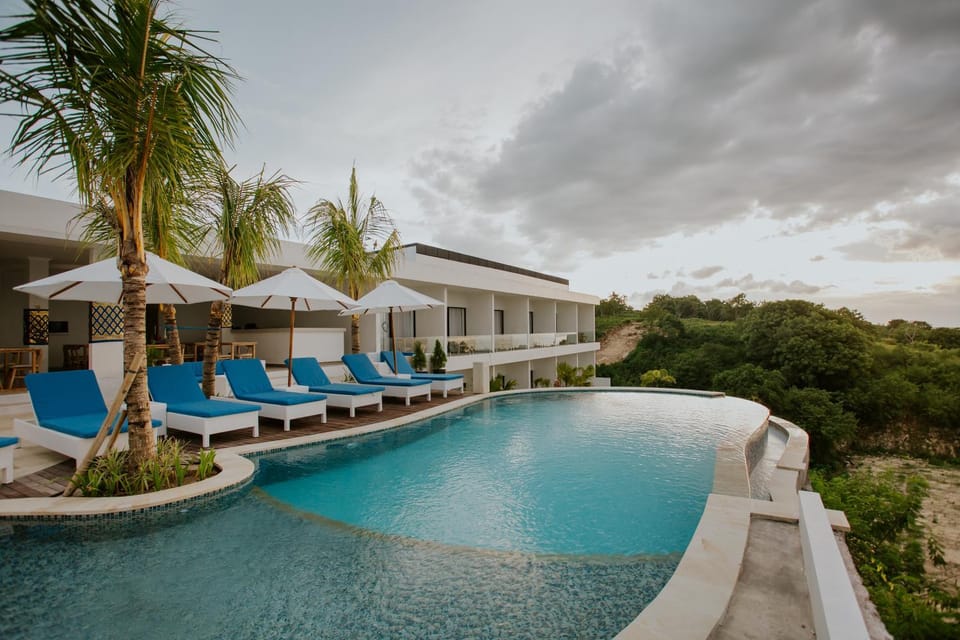 Natural landscape, Pool view, Swimming pool, sunbed