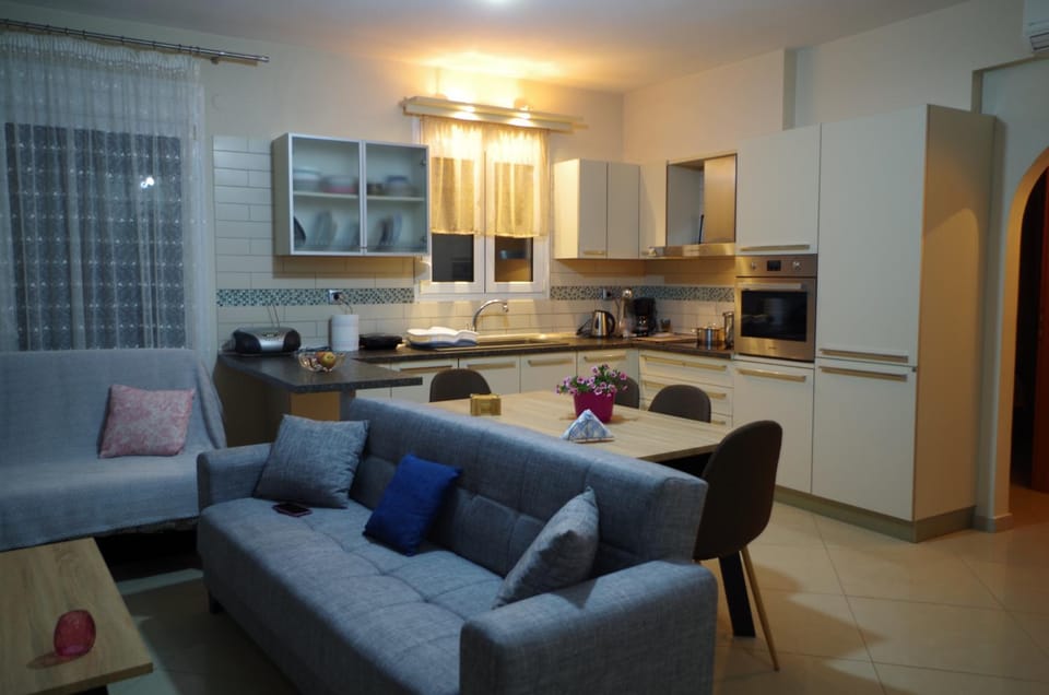 Living room, kitchen