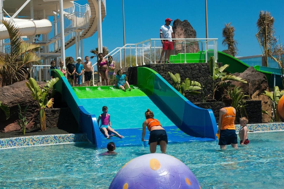 Aqua park, group of guests