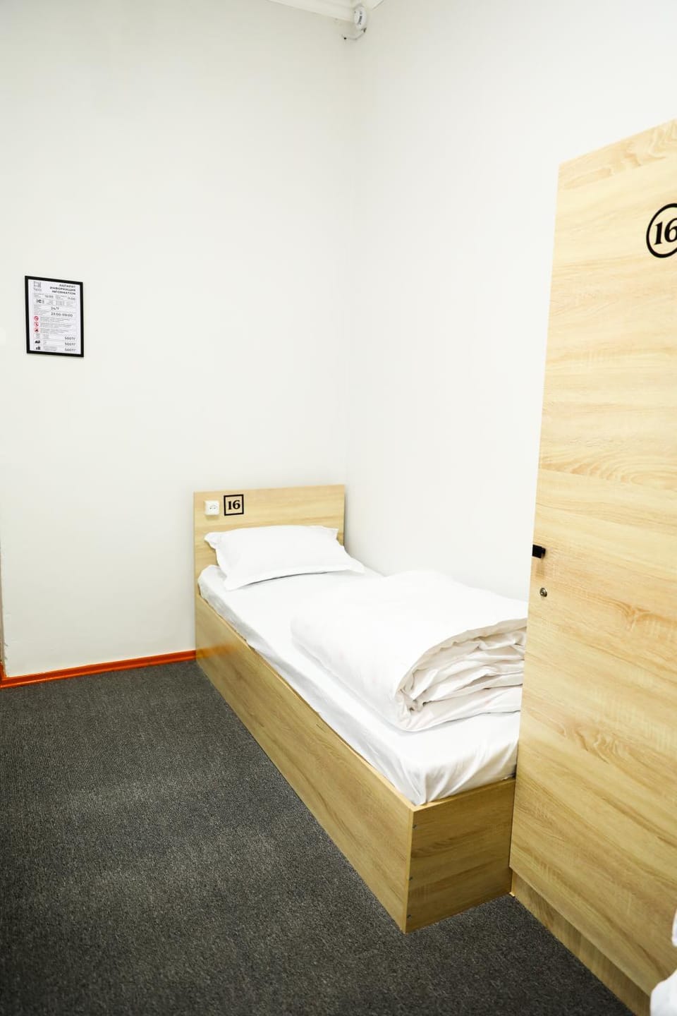 Bed, wardrobe