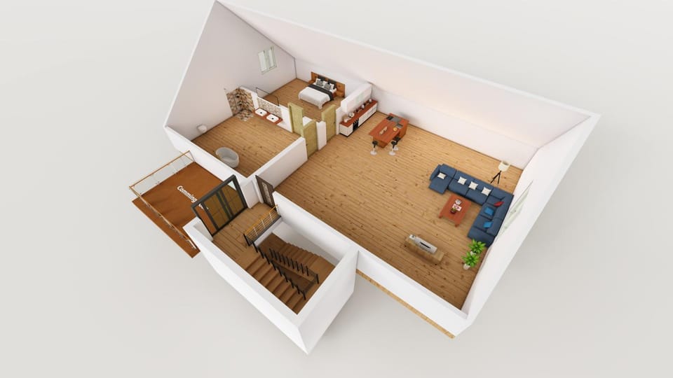 Photo of the whole room, Floor plan