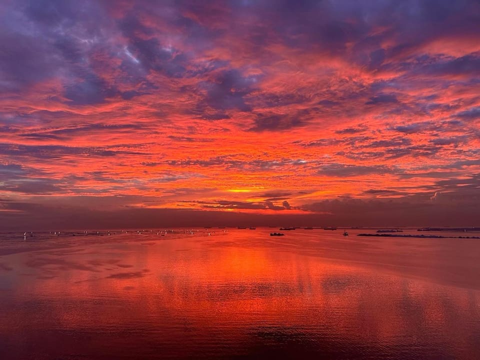 Natural landscape, Sea view, Sunset