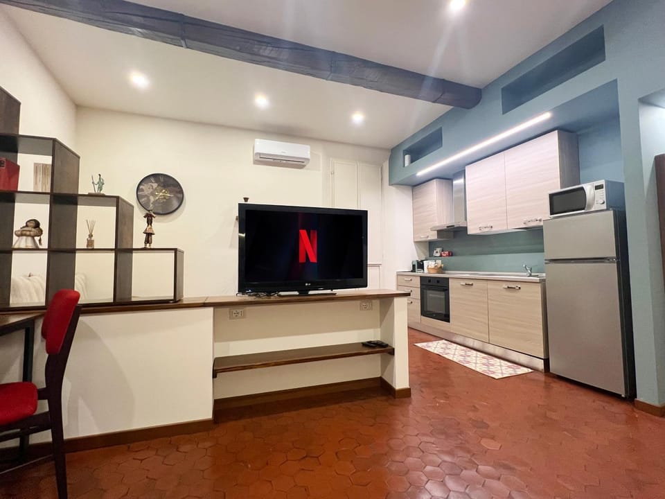 TV and multimedia, Kitchen or kitchenette, Photo of the whole room, oven, stove, air conditioner