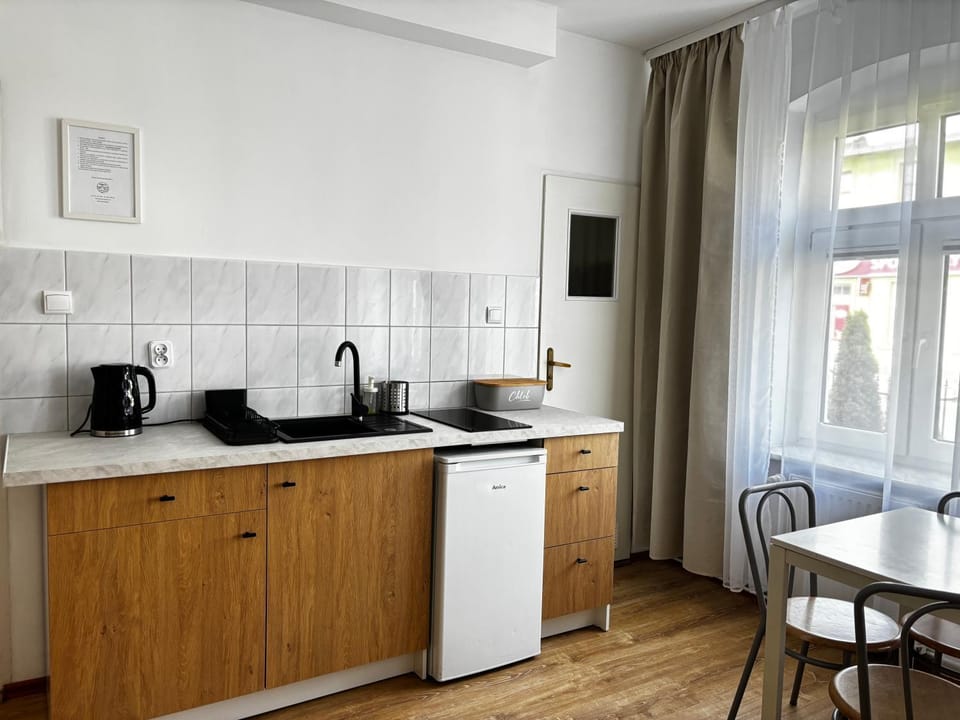 Kitchen or kitchenette, Dining area, stove