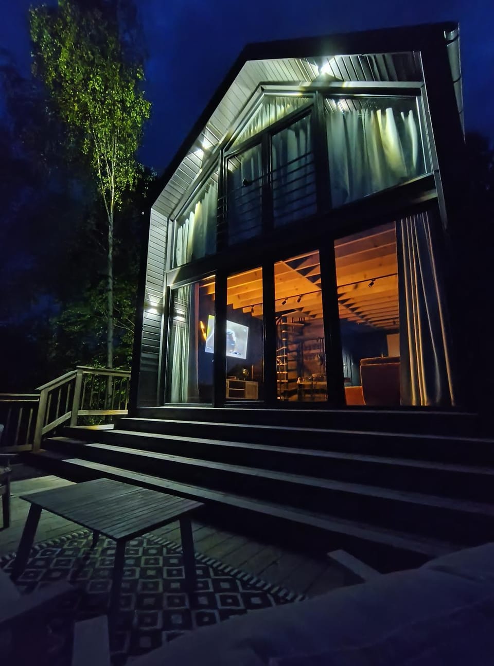 Property building, Night, View (from property/room), Balcony/Terrace, Balcony/Terrace, Seating area