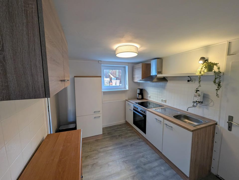 Kitchen or kitchenette, oven, stove