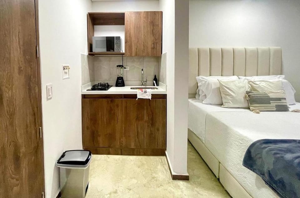 Bed, Kitchen or kitchenette