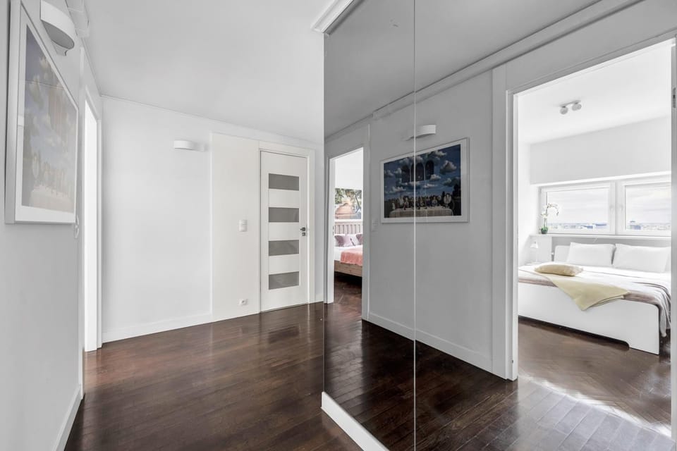 Bed, wardrobe