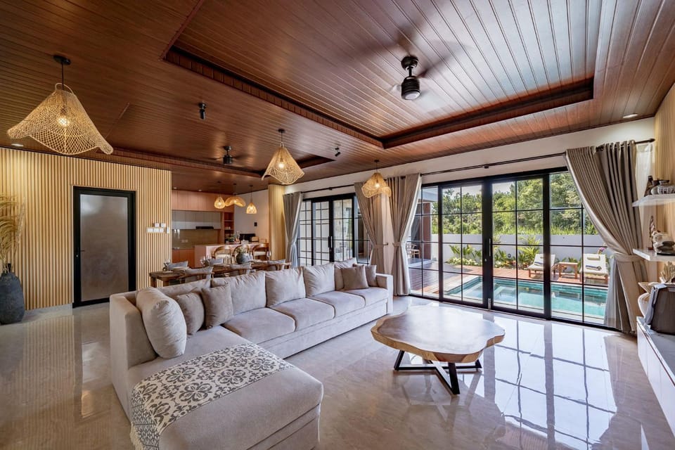 Living room, Seating area, Dining area, Pool view, Swimming pool