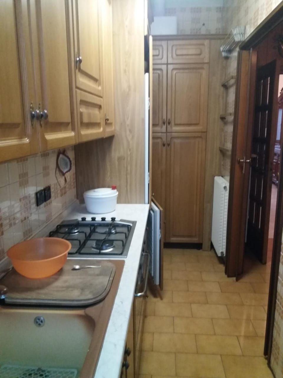 Kitchen or kitchenette, oven, stove