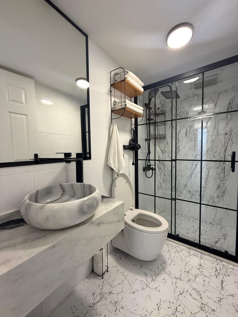 Shower, Toilet, Bathroom, towels
