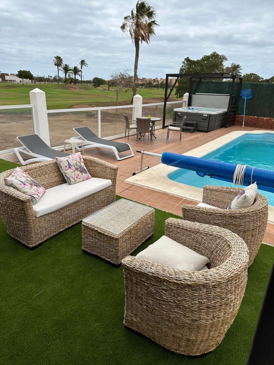 Natural landscape, Seating area, Garden view, Pool view, Swimming pool