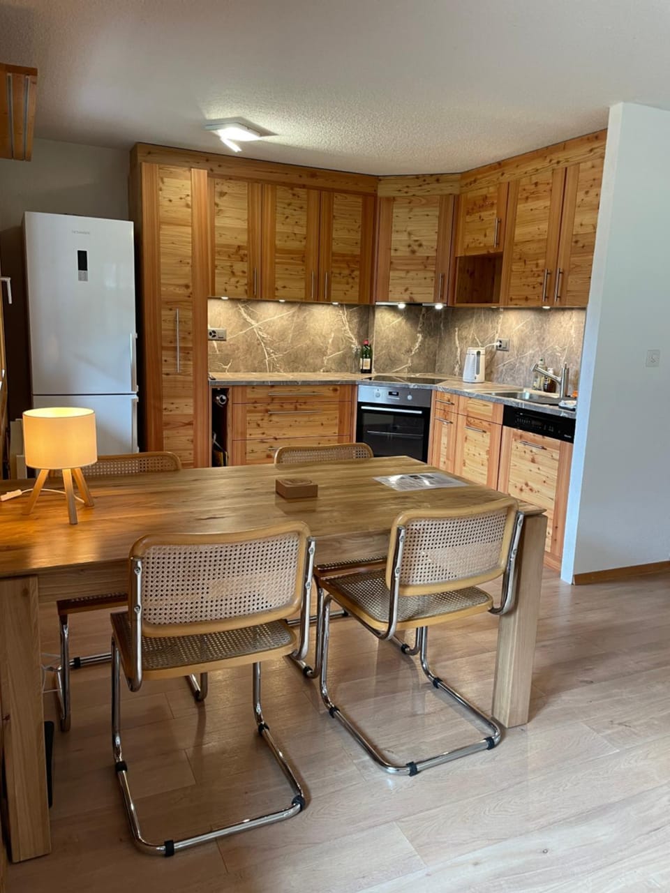 Dining area, dishwasher, oven