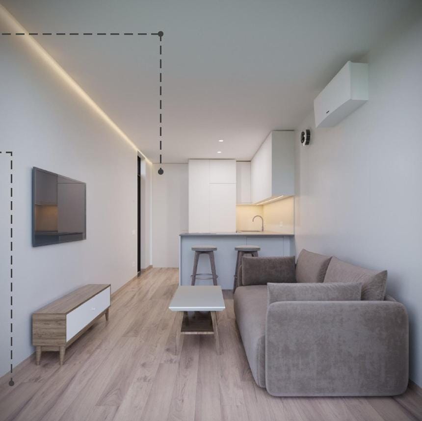 TV and multimedia, Kitchen or kitchenette, Living room, Seating area