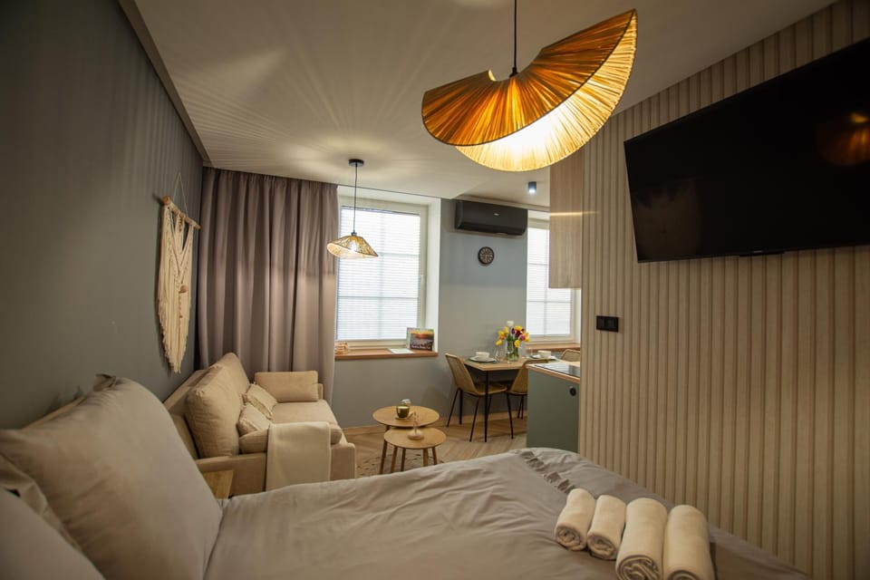 Bed, TV and multimedia, Living room, Photo of the whole room, Seating area, Bedroom