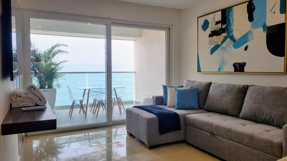 Living room, Seating area, Sea view