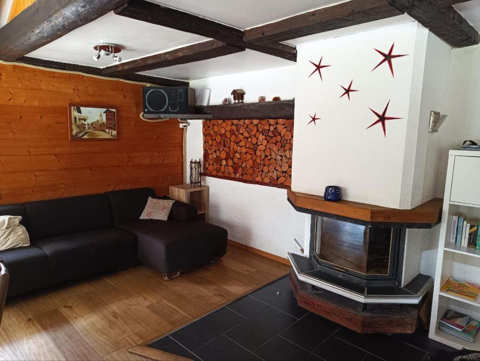 Living room, fireplace