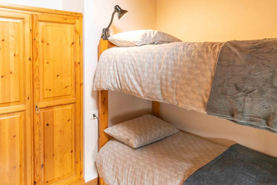 Bed, Photo of the whole room, Bedroom, bunk bed, wardrobe