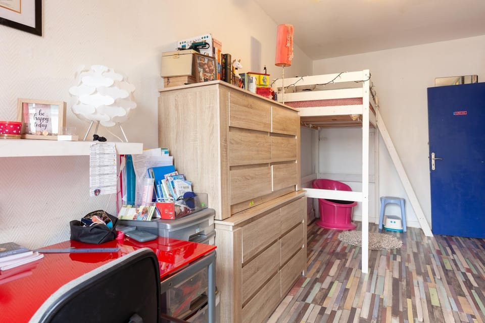 Property building, Living room, Bedroom