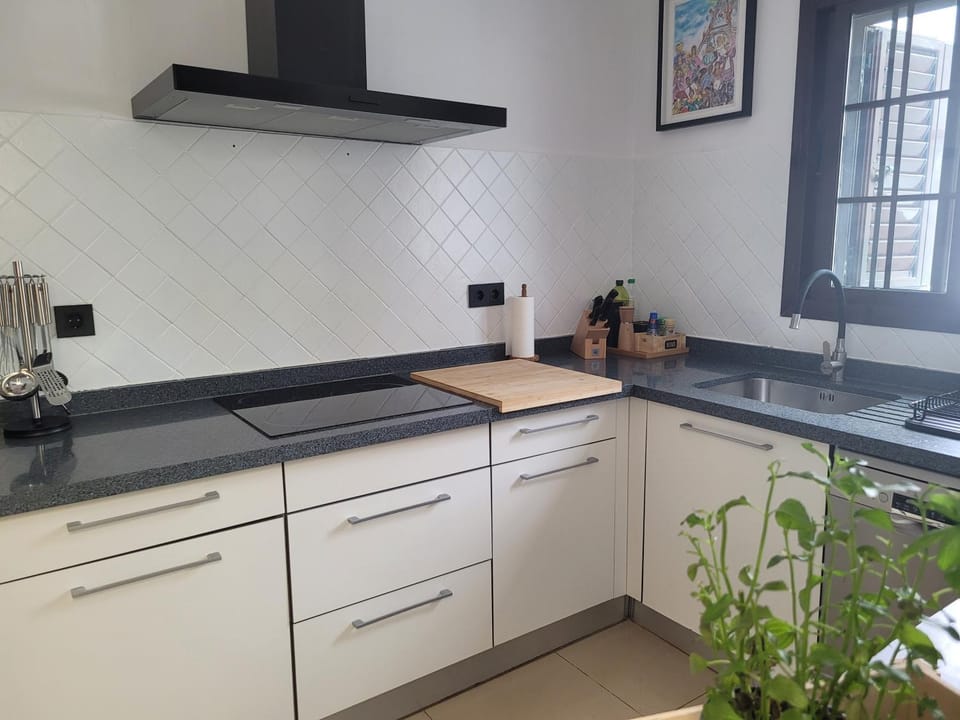 Kitchen or kitchenette, dishwasher, stove