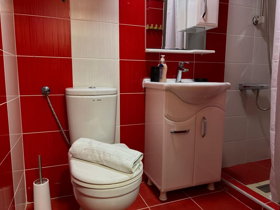 Shower, Toilet, Bathroom, towels